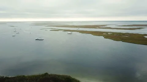 State Park Boat Basin, Robert Moses Crossway Harbor, Robbins Rest, New York Stock Footage 99120283