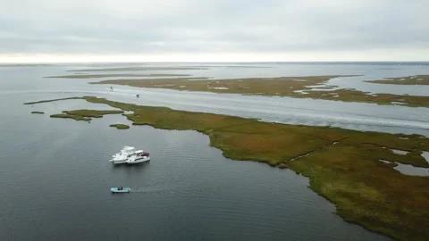 State Park Boat Basin, Robert Moses Crossway Harbor, Robbins Rest, New York Stock Footage 99120516