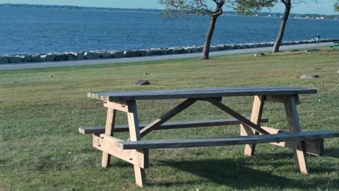 State Park with Picnic Table Stock Footage 147885393