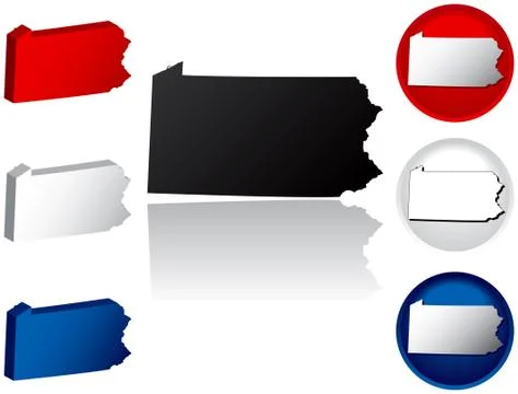 State of Pennsylvania icons Illustration