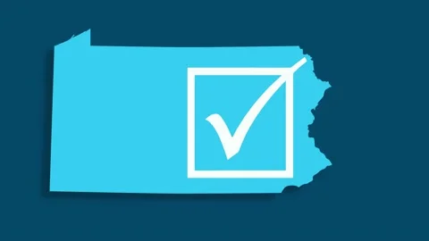 A State of Pennsylvania voting check box animation democratic party blue Stock Footage 155223046