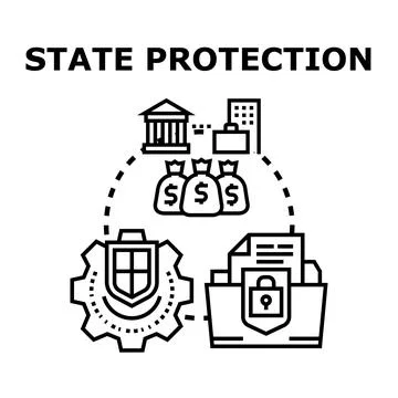State protection ensuring financial and data security Stockillustratie