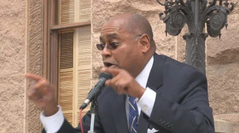 State Rep. Johnson supports Texas teachers  Stock Footage 48100414