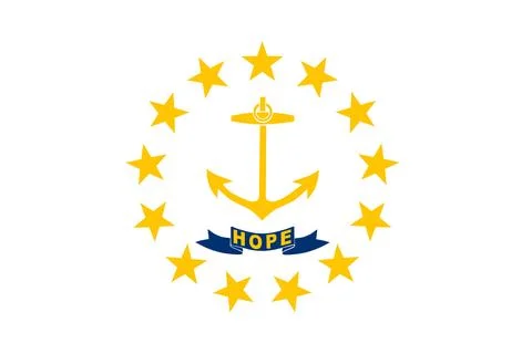 State Rhode Island flag vector illustration isolated. Illustrazione stock