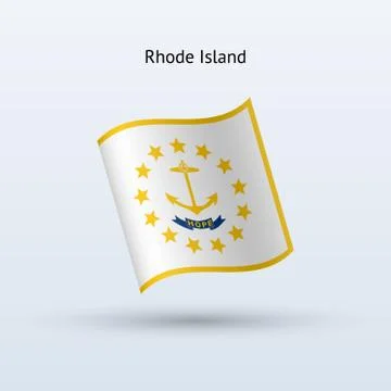 State of Rhode Island flag waving form Stock-Illustration