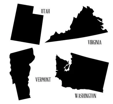 State Silhouette Collection Stock Illustration