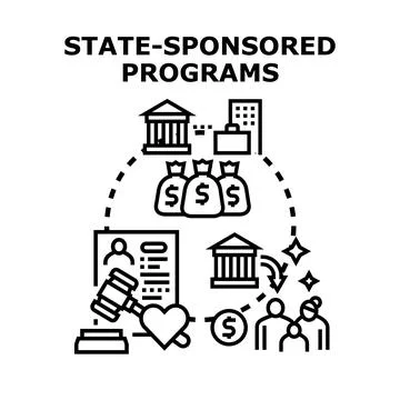 State sponsored programs funding public welfare projects Stock Illustration