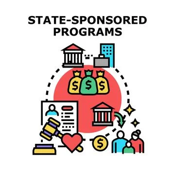 State sponsored programs funding public welfare projects Illustrazione stock