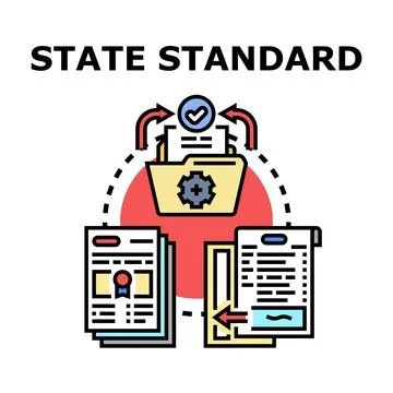 State standard approval process documentation icon concept Ilustração Stock
