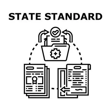 State standard approval process documentation icon concept Ilustração Stock