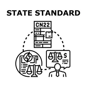 State standard controlling goods shipping and legal compliance Stock Illustration