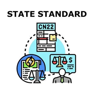 State standard controlling goods shipping and legal compliance Stock Illustration