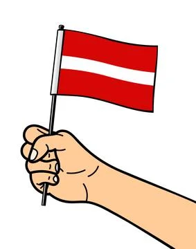 The state symbol of the flag of Latvia, isolated on a white background. National Stock Illustration