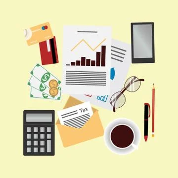 State taxes flat vector concept. Tax payment Stock Illustration