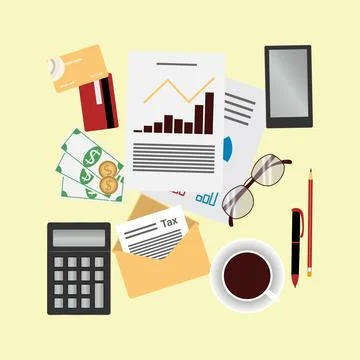 State taxes flat vector concept. Tax payment Stock Illustration