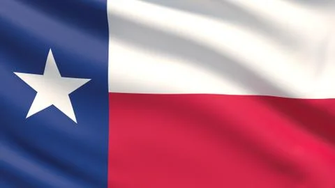 State of Texas flag. Flags of the states of USA. Illustrazione stock