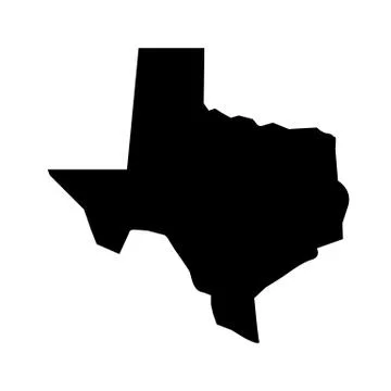 State of texas map in black on a white background. texas map icon. Stock Illustration