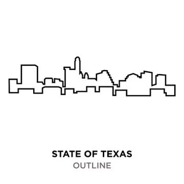State of texas outline on white background Stock Illustration