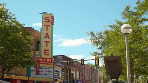 State Theater Marquee Stock Footage 100827675