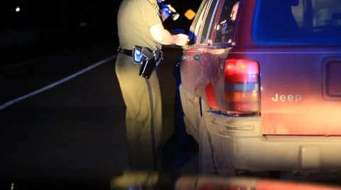 State Trooper Checks License of Stopped Driver (HD) co Stock Footage 911028