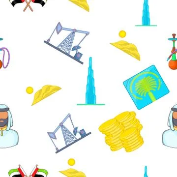State of UAE pattern, cartoon style Stock Illustration