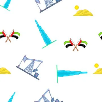 State of UAE pattern, cartoon style Stock Illustration