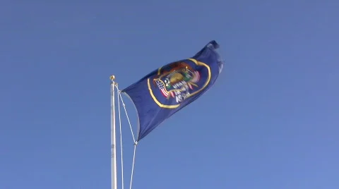 State of Utah Flag CR Stock Footage 558688