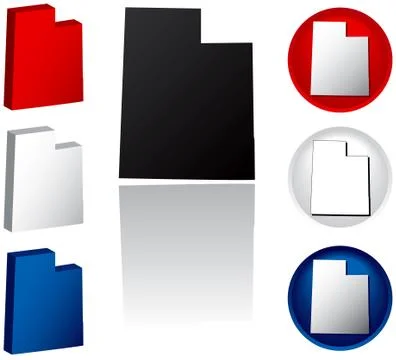 State of Utah icons 스톡 일러스트
