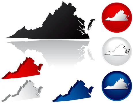 State of Virginia icons Illustration