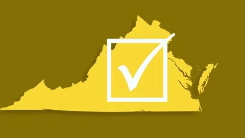 A State of Virginia voting check box animation libertarian party yellow Stock Footage 155223488