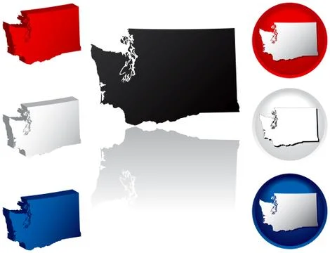 State of Washington icons Иллюстрация