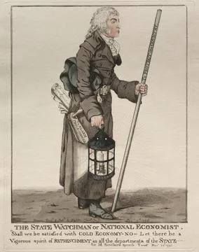 The State Watchman. Robert Dighton (British, 1752-1814). Etching with water.. Stock Illustration