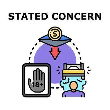 Stated concern about age restricted content financial risk Stock Illustration