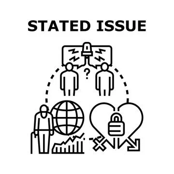 Stated issue vector concept with communication and global problems Ilustración de archivo