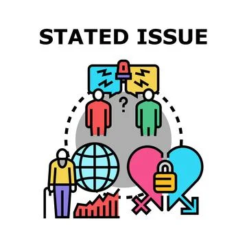 Stated issue vector concept with communication and global problems Stock Illustration