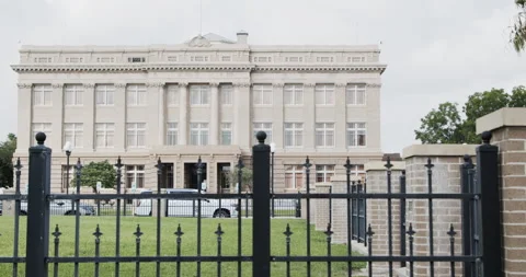 The stately Cameron County Courthouse building in Brownsville, Texas Stock Footage 202448919