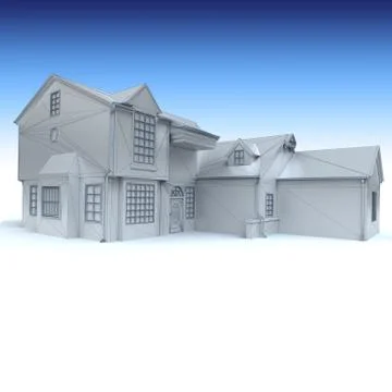 Stately home architecture model Stock Illustration