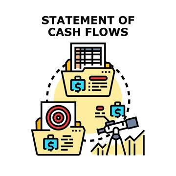 Statement of cash flows analyzing financial business data Stockillustratie