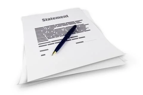 Statement document Stockfoto's