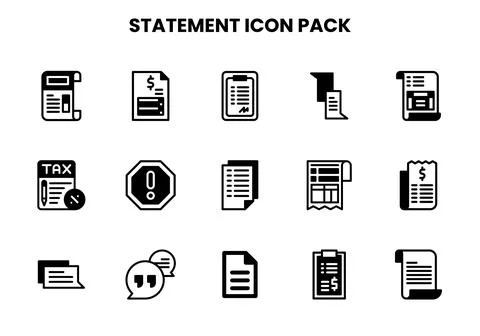 Statement DuoTone Collection Icons Pack Stock Illustration