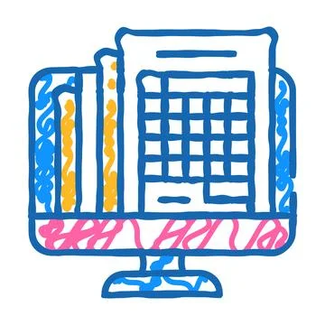 Statement expertise icon doodle illustration Illustrazione stock
