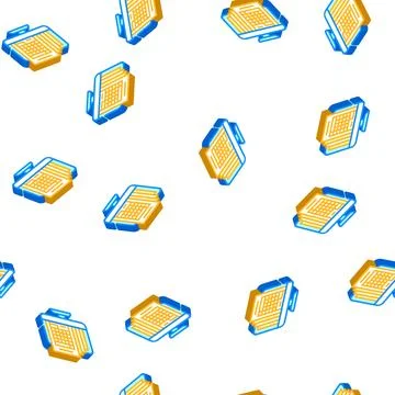Statement expertise isometric icon seamless pattern Stock Illustration