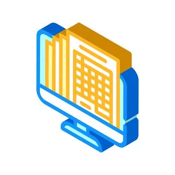 Statement expertise isometric icon vector illustration Illustrazione stock