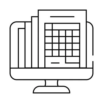 Statement expertise line icon vector illustration Stock Illustration