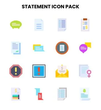 Statement Flat Collection Icons Pack イラスト素材