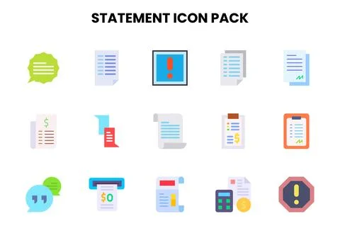 Statement Flat SVG Icons Pack Illustration