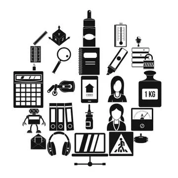 Statement icons set, simple style Illustrazione stock