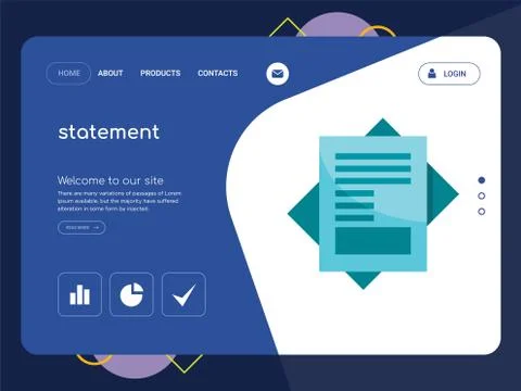 Statement Landing page website template design Free Stock Illustration