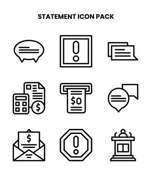 Statement Line Bundle Icons Pack Stock Illustration