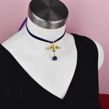 Statement necklace on a white mannequin, massive unusual handmade jewelry Stock Photos
